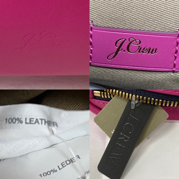 J. Crew Harper Mini Dopp Kit Toiletry Bag in Barbie Pink Italian Leather New - Picture 11 of 12
